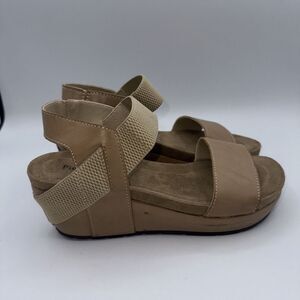 Pierre Dumas Chantal-21 Wedge‎ Sandals - Taupe-Sz 8